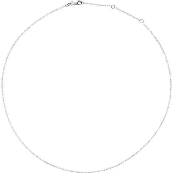 1.3mm Sterling Silver Solid Rolo Chain Necklace, 16-18 Inch - Picture 2 of 5